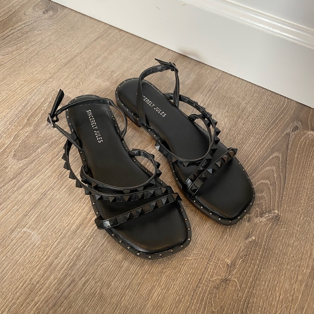 Studded Black Sandles